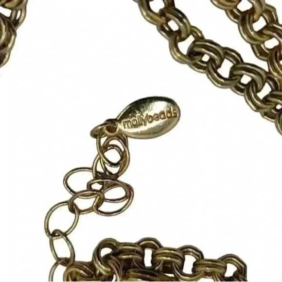 Mollybeads Turquoise Waterfall gold tone chain EUC 32' long - Picture 4 of 5